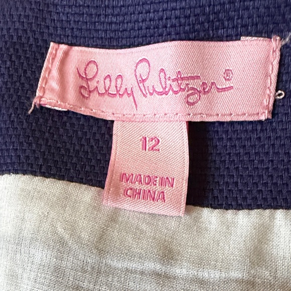 Lilly Pulitzer Navy embroidered Roslyn skirt new with tag size 12 - Picture 3 of 11